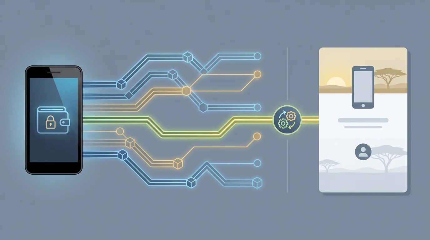 Crypto deposit network-selection flow for a user in Kenya